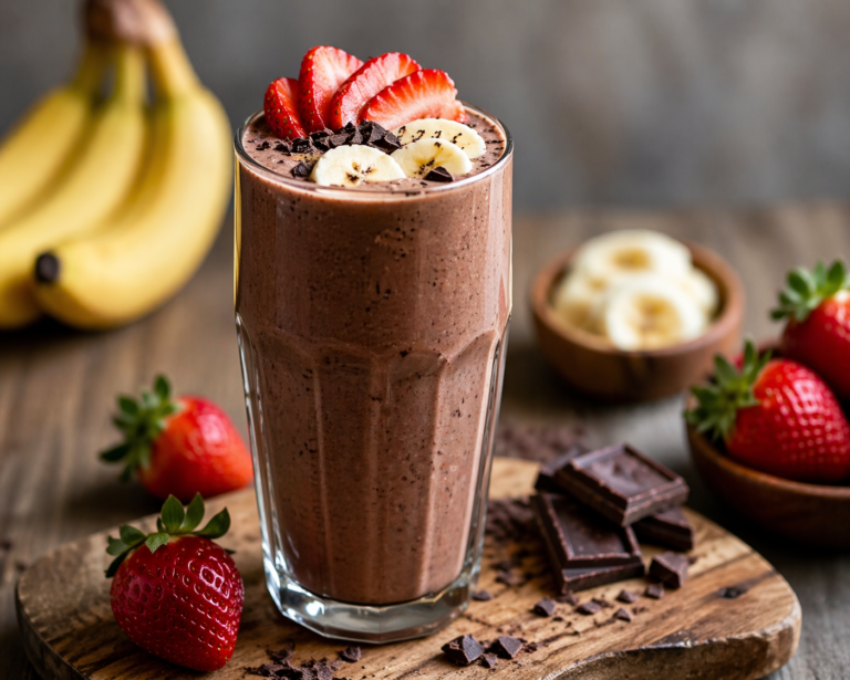 Chocolate Strawberry Banana Smoothie